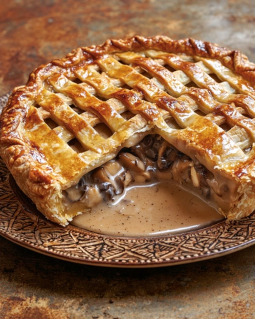 Tourte Automnale aux Champignons et Crème 