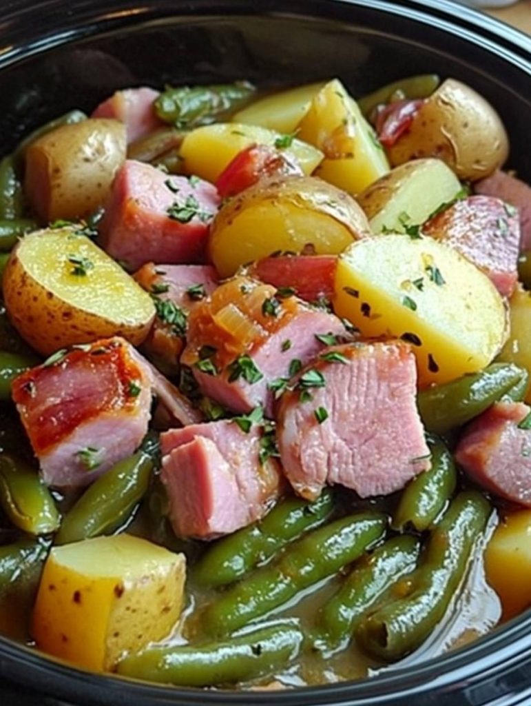 haricots verts et pommes de terre à la mijoteuse