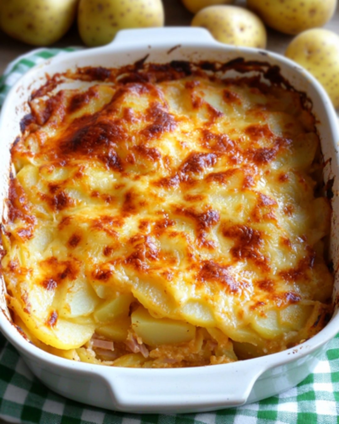 Gratin de Pommes de Terre Façon Lasagnes au Jambon et Fromage “