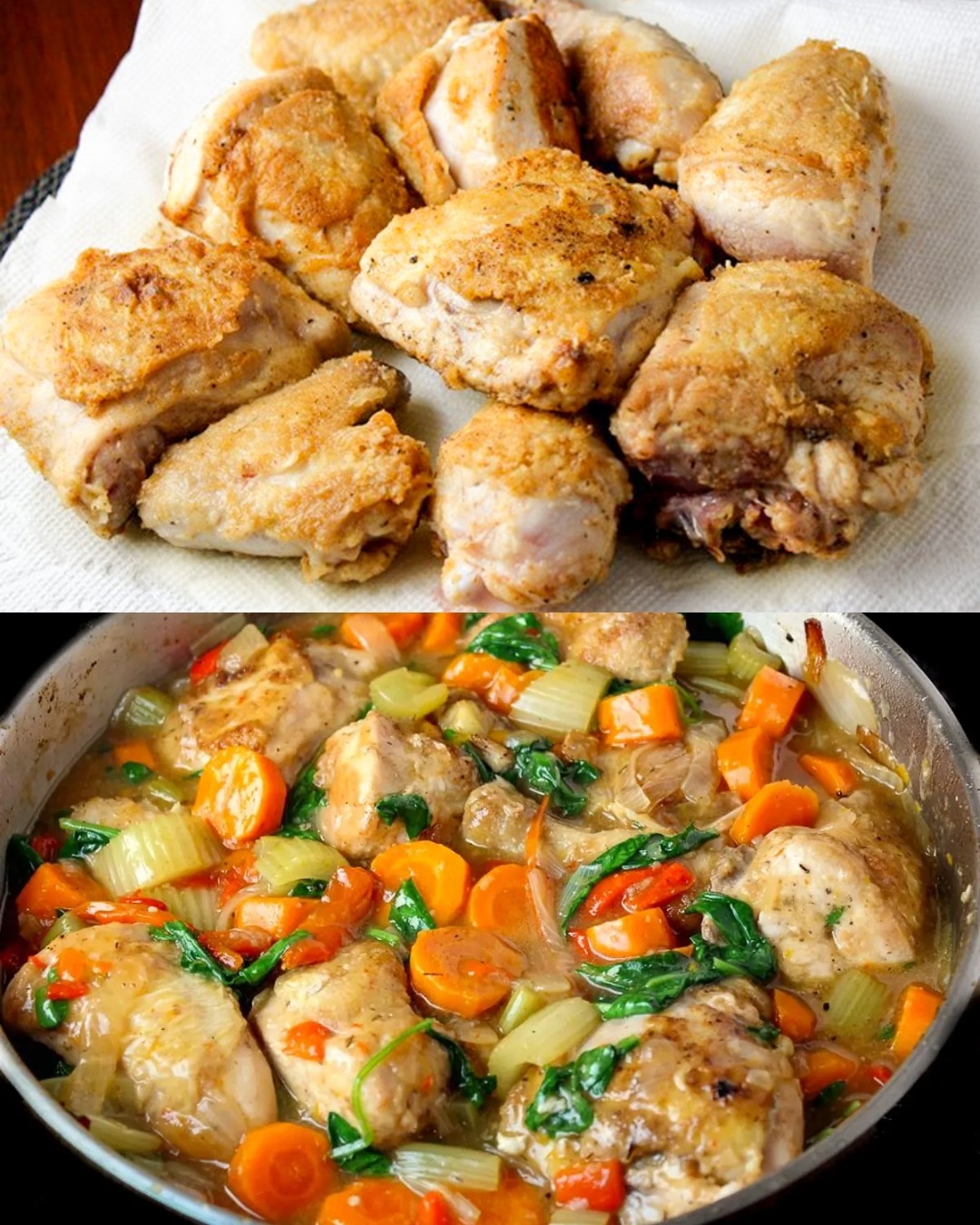 Poulet au four avec légumes et sauce