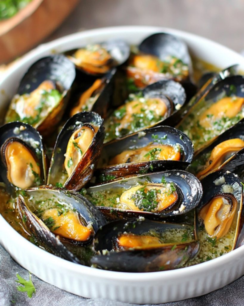 Moules au Four, au Beurre Persillé