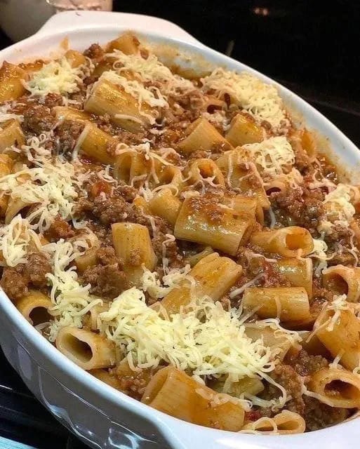 pâtes au boeuf haché et fromage