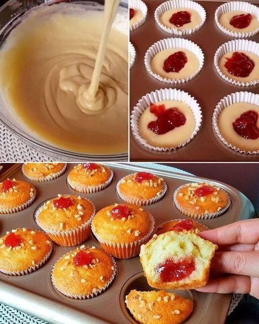 Cupcakes fourrés à la confiture