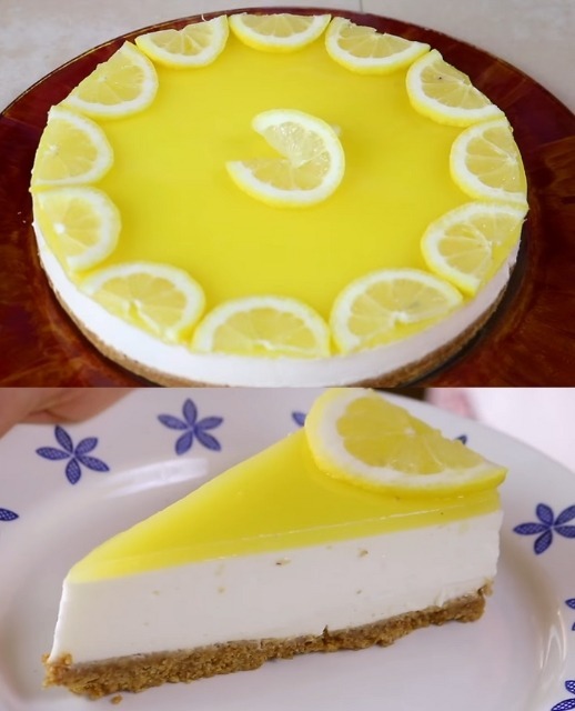 Cheesecake au yaourt citronné avec glaçage au citron