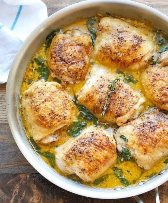 Le poulet à la crème et citron