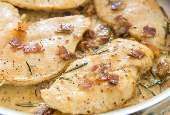 escalopes de poulet à la sauce moutarde