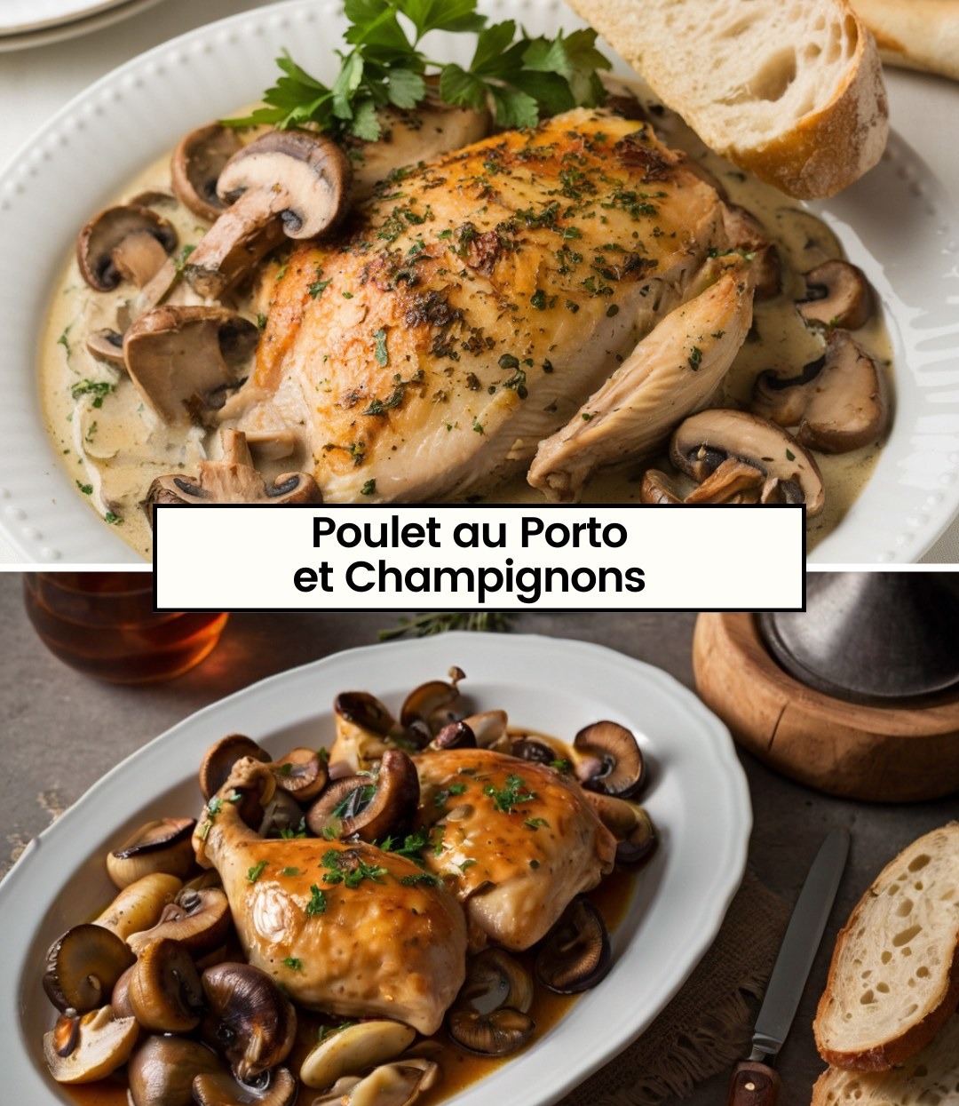 Poulet au Porto et Champignons