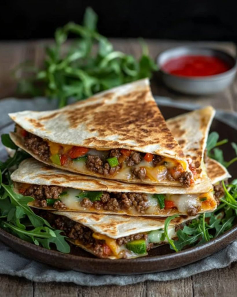 Quesadillas au Bœuf Haché et Fromage