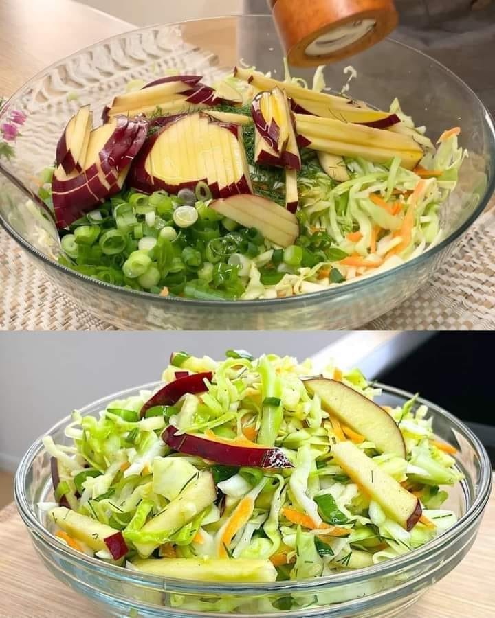 Salade de chou frais et de pommes