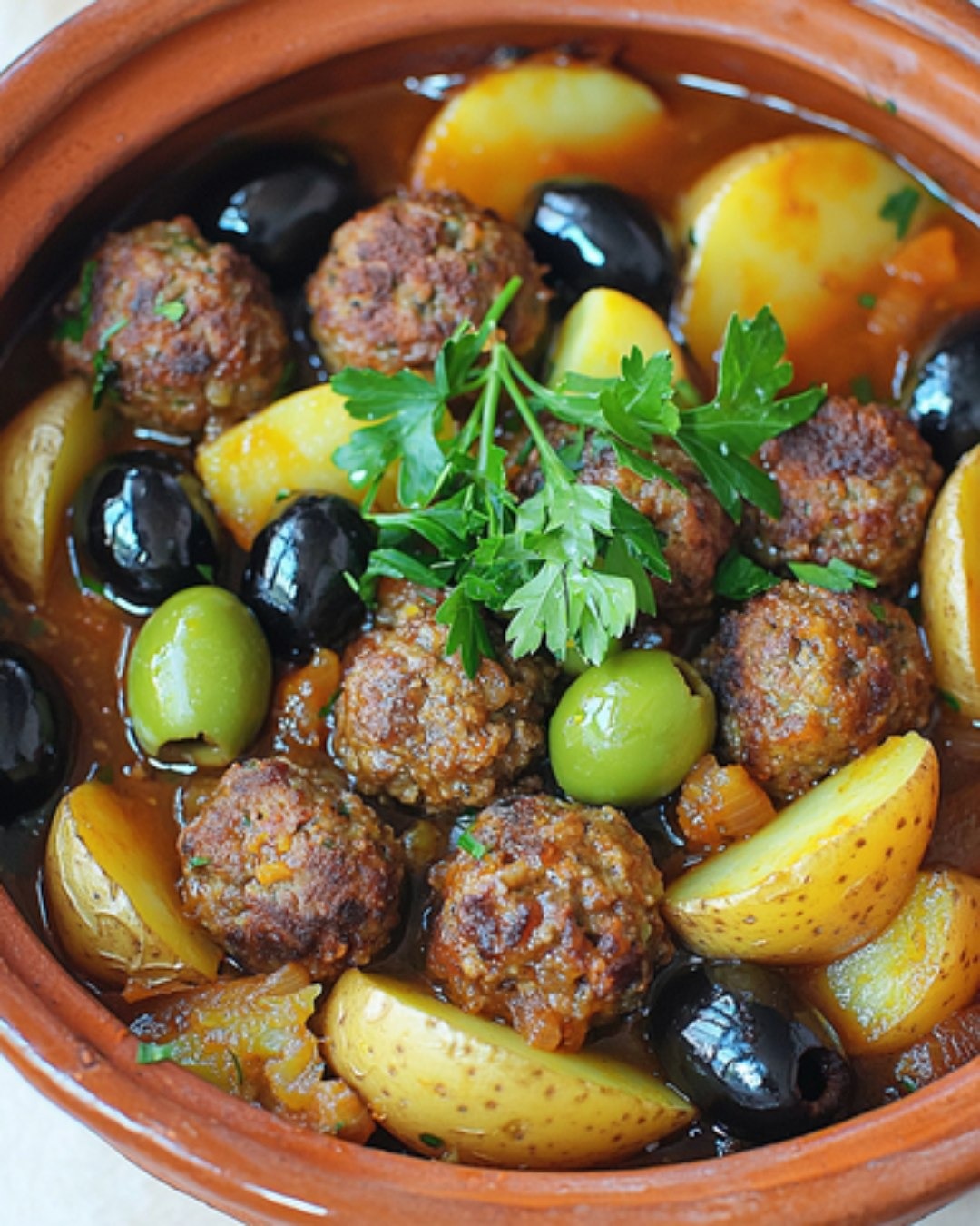 Tajine aux Boulettes et Pommes de Terre