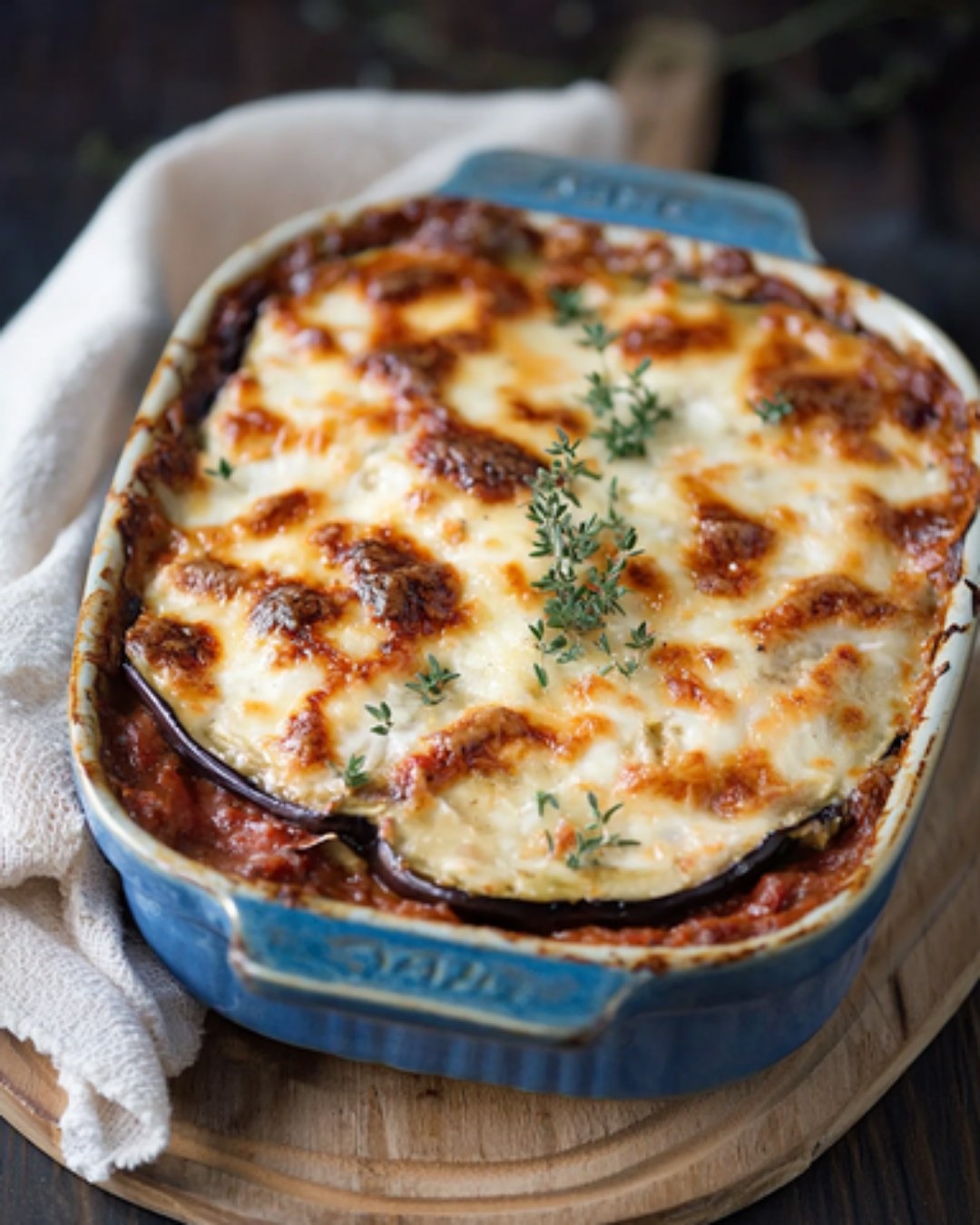 Gratin d’Aubergines Gourmand à la Mozzarella Fondante et Parmesan Doré 